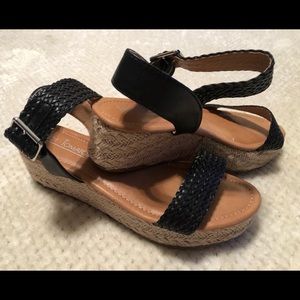Black espadrille sandals size 10